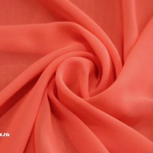 Ткань для халатов Шифон однотонный цвет красно-оранжевый