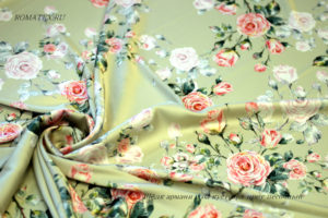 Ткань для халатов Армани шелк роза кустовая цвет песочный